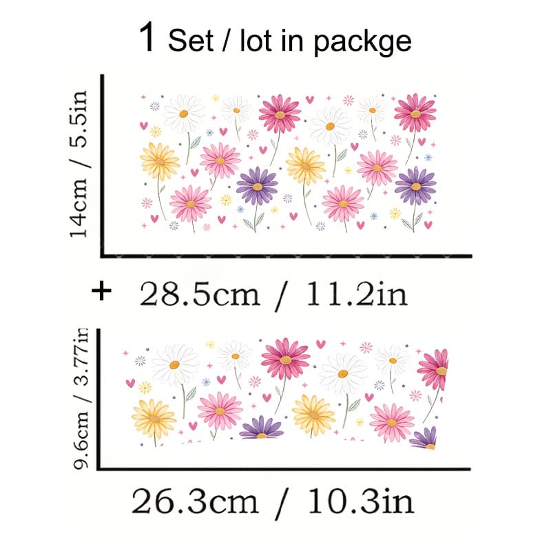 TEMU 2pcs Theme Vinyl Transfer Paper, Suitable For 40oz Glass, Decorative Pvc Transfer Paper, Uv Printed, Waterproof, , Self-adhesive, Reusable, Striped Pattern, Ideal For Metal (glass Not Included)