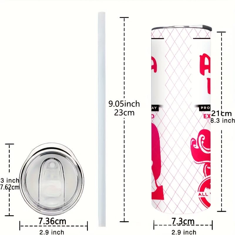 TEMU 1pc 20oz 2d Graphic Printed Insulated Mug, Gift For , Portable Stainless Steel Mug With Lid, Insulated Mug, Sports Mug, Coffee Mug, Suitable For Home, Outdoor, 's Day, Valentine's Day