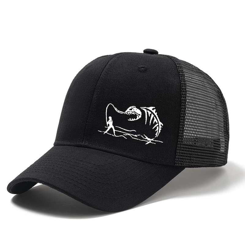 TEMU Men's Printed Mesh Baseball Outdoor Vacation Camping Casual Lightweight Adjustable Size Visor Suitable For Men Riding Fishing Truck Driver Dad Hat