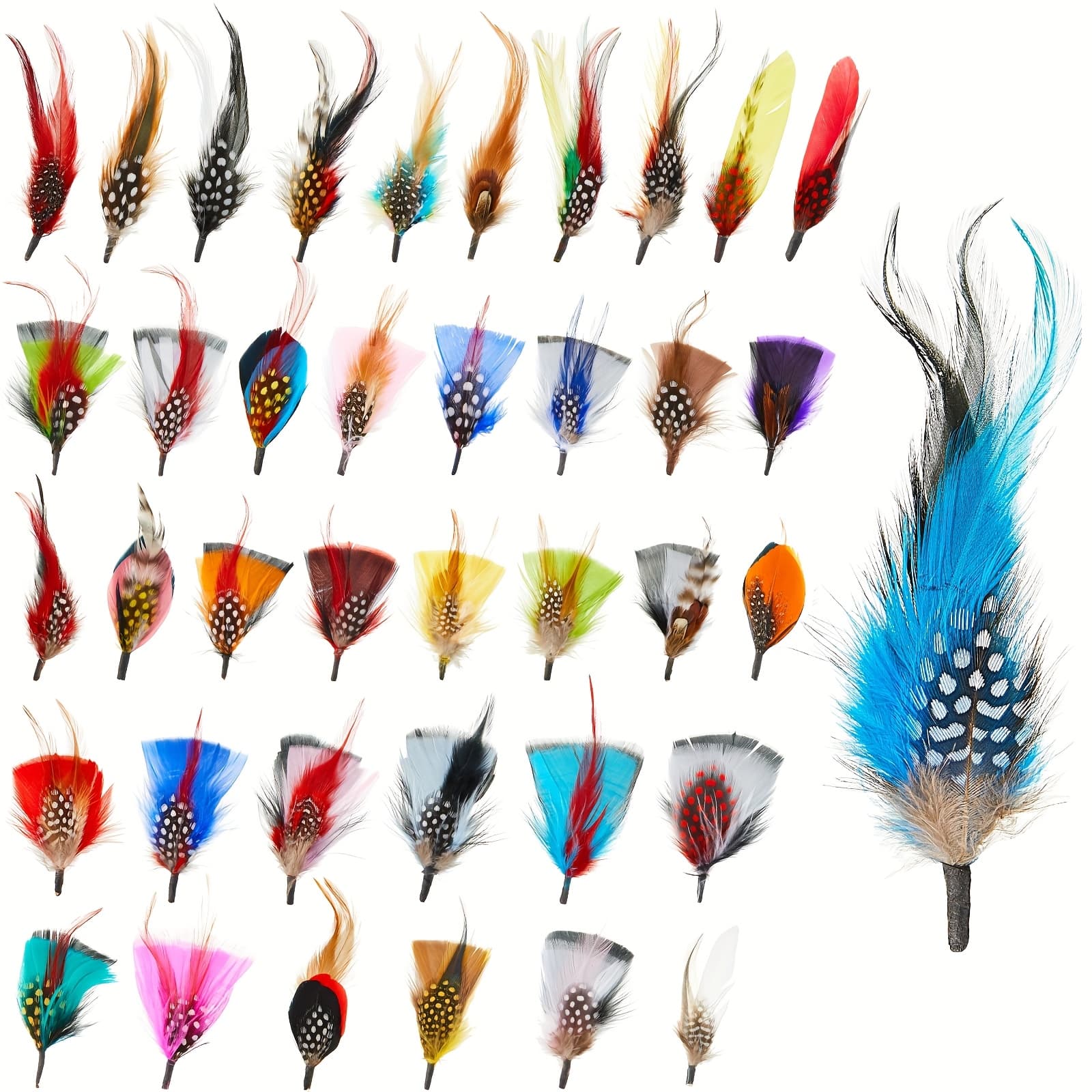 TEMU 39pcs Hat Feathers Assorted Feathers For Hats Colorful Real Feathers For Diy Craft, Christmas Decorations Men Women . 8-11 Cm