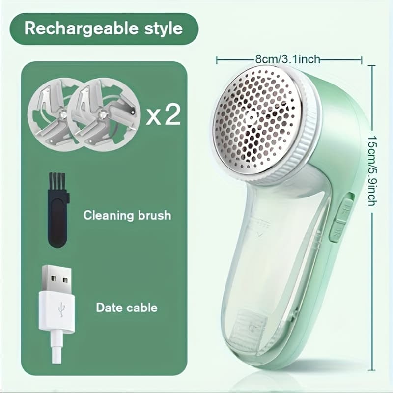 TEMU Fabric Shaver And Lint Remover, Sweater Defuzzer With 2 Replaceable Stainless Steel , Battery Operated, Remove Clothes Fuzz, Lint Balls, Pills, Bobble