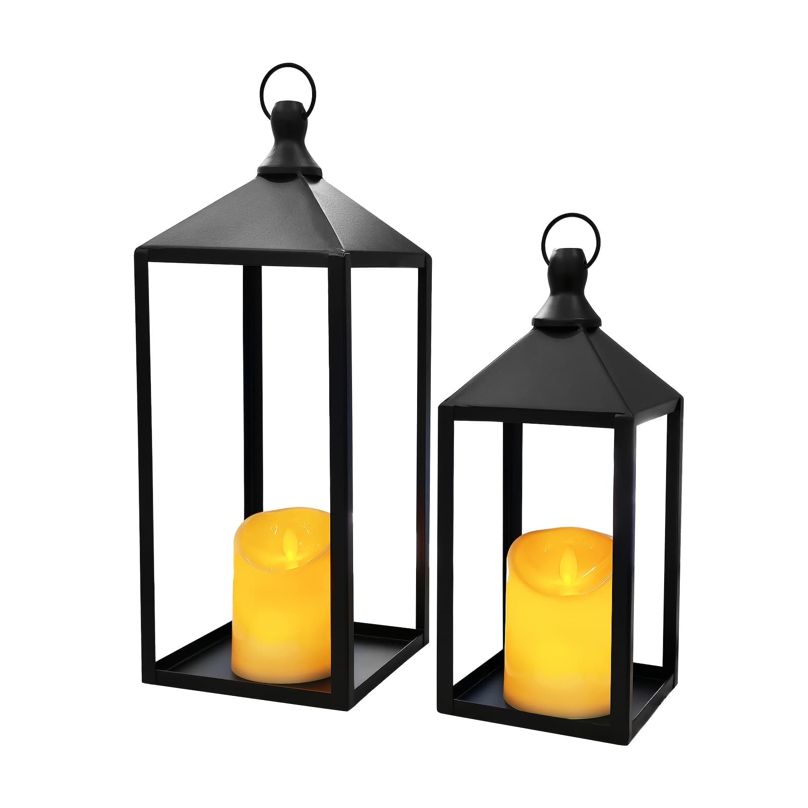 TEMU 2 Set Holiday Decor Iron Candle Lantern, Iron Candle Holder Lantern, Perfect For Weddings, Church Decor, Festivals & Ambient Lighting Floor Stand, Candle Lantern