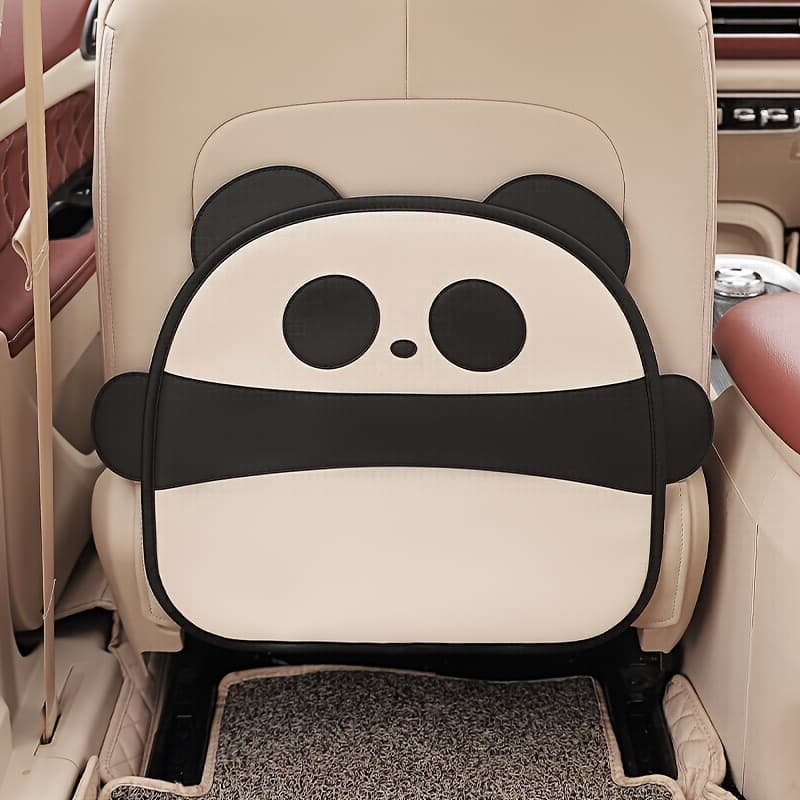 TEMU 1pc Cute Bear Car Anti-kick Pad Of Faux Leather, Multifunctional Car Seat Back Protector. Dirt-resistant And Easy To Clean, And Fits Most Vehicles, Cartoon Car Decorations