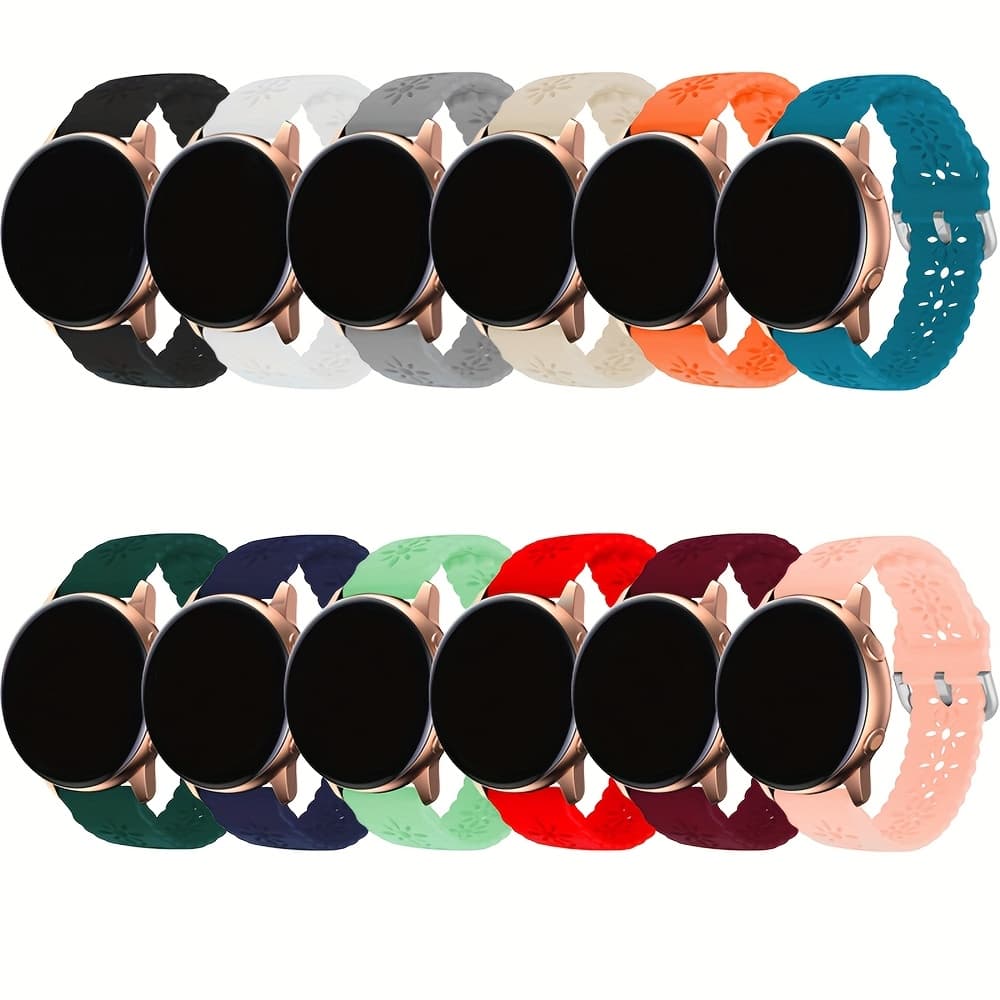 TEMU Packs Of 20mm Silicone Watch Compatible With For /5/4 Classic. Plum - Hollowed - Out Silicone Replacement Strap