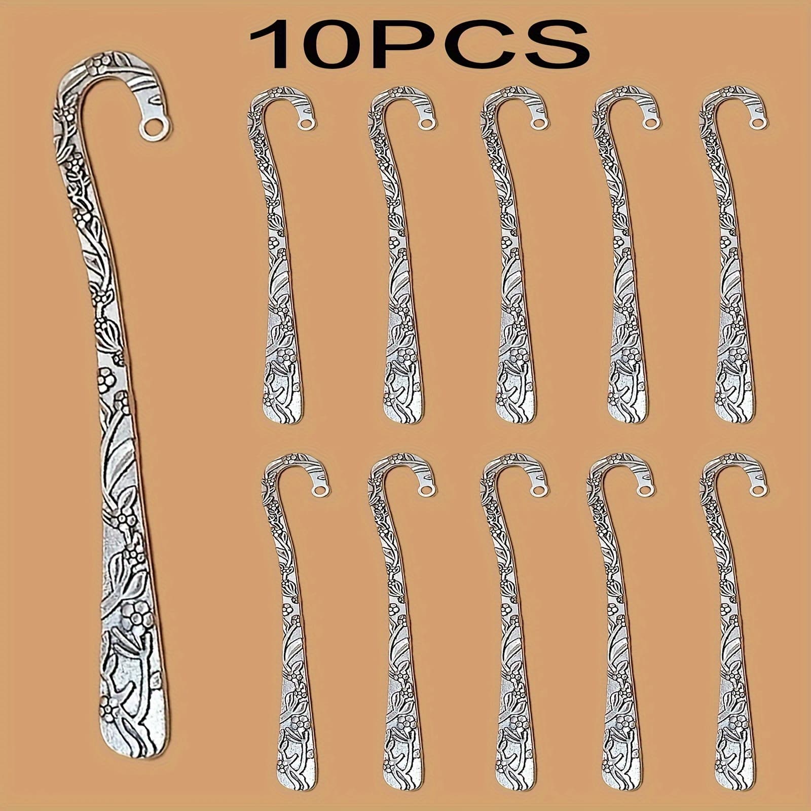 TEMU 10pcs Alloy Metal Bookmarks For Diy Crafts, For Women, Teachers, Students, - Elegant And Bookmark Set