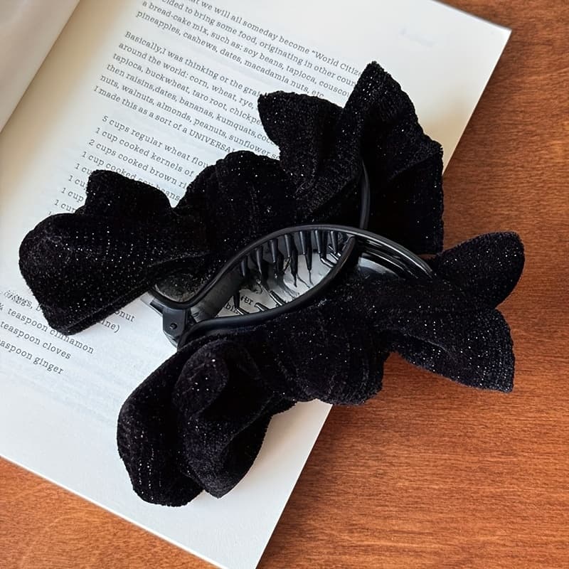TEMU 1 Women's Fashion Velvet Starry Sky Bow Hairpin