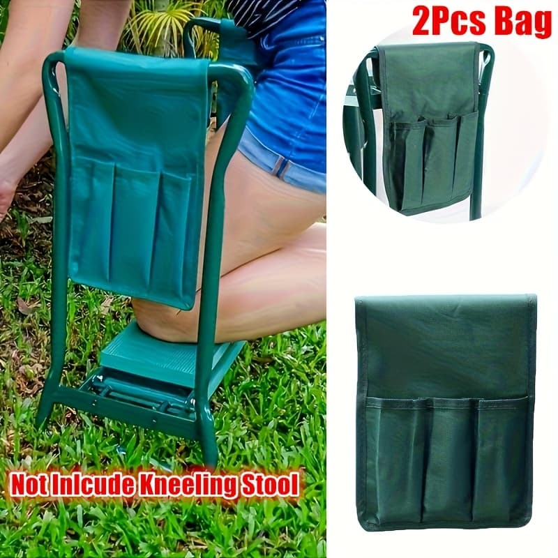 TEMU 2pcs Garden Kneeling Stool Side Pockets, Organizer, Oxford Cloth Planting Tote Bag, Multiple Storage Pouches For Gardening Tools, Durable Utility
