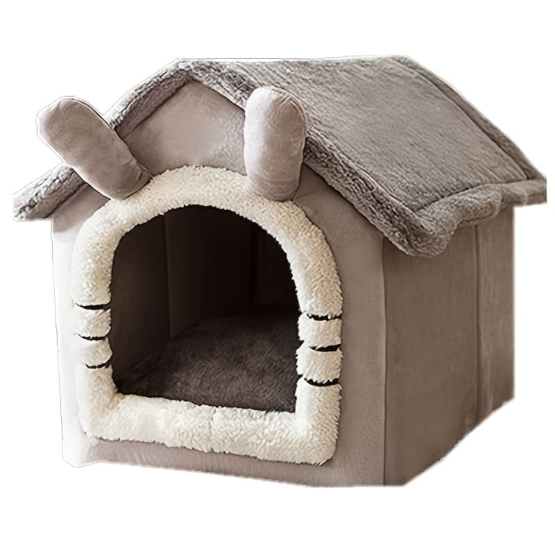 TEMU ( Delivery) Comfortable Pet House For Cats And Dogs - Detachable, Washable Winter Bed | Soft Polyester Cat