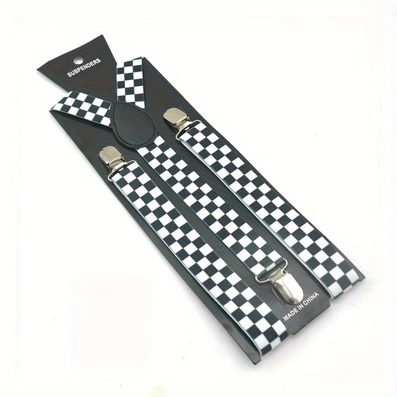 TEMU 1pc Plaid Pattern Three-color Adult Suspenders, Suitable For Daily Wear, Holiday Attire, And Birthday Gifts
