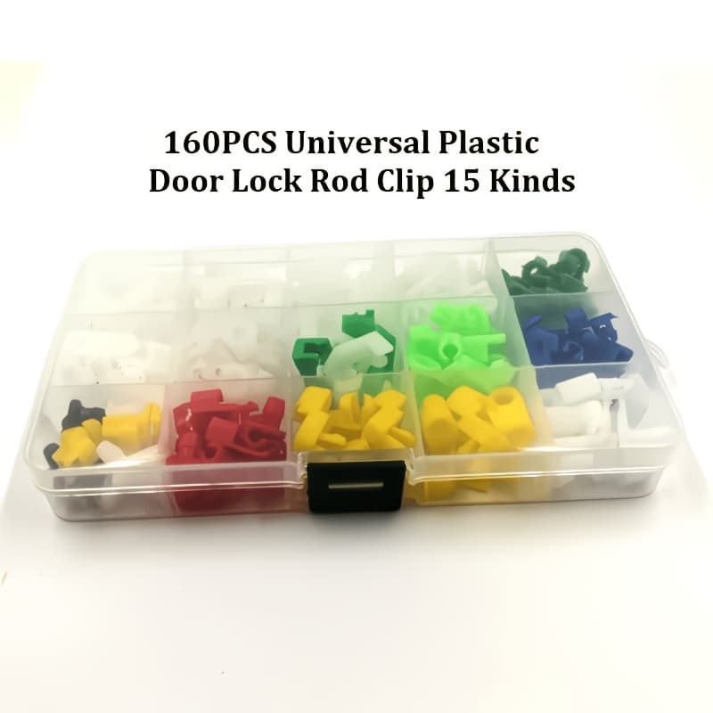 TEMU Set Of 160 Universal Clips For Car Door Lock Rods - Sturdy Plastic Retainers For Sides, Comes With A Storage Box For Automotive Repairs And Replacements, Compatible With Vehicles