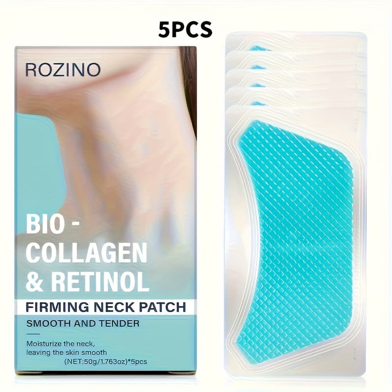TEMU 5pcs Bio Collagen Neck Lift Mask Patch, Moisturizing & Brightening Gel, Absorbed, The Of Wrinkles, Aging And Sagging Light Beige, Beige Look Smoother And , Beige -looking, Neck Mask, Skincare