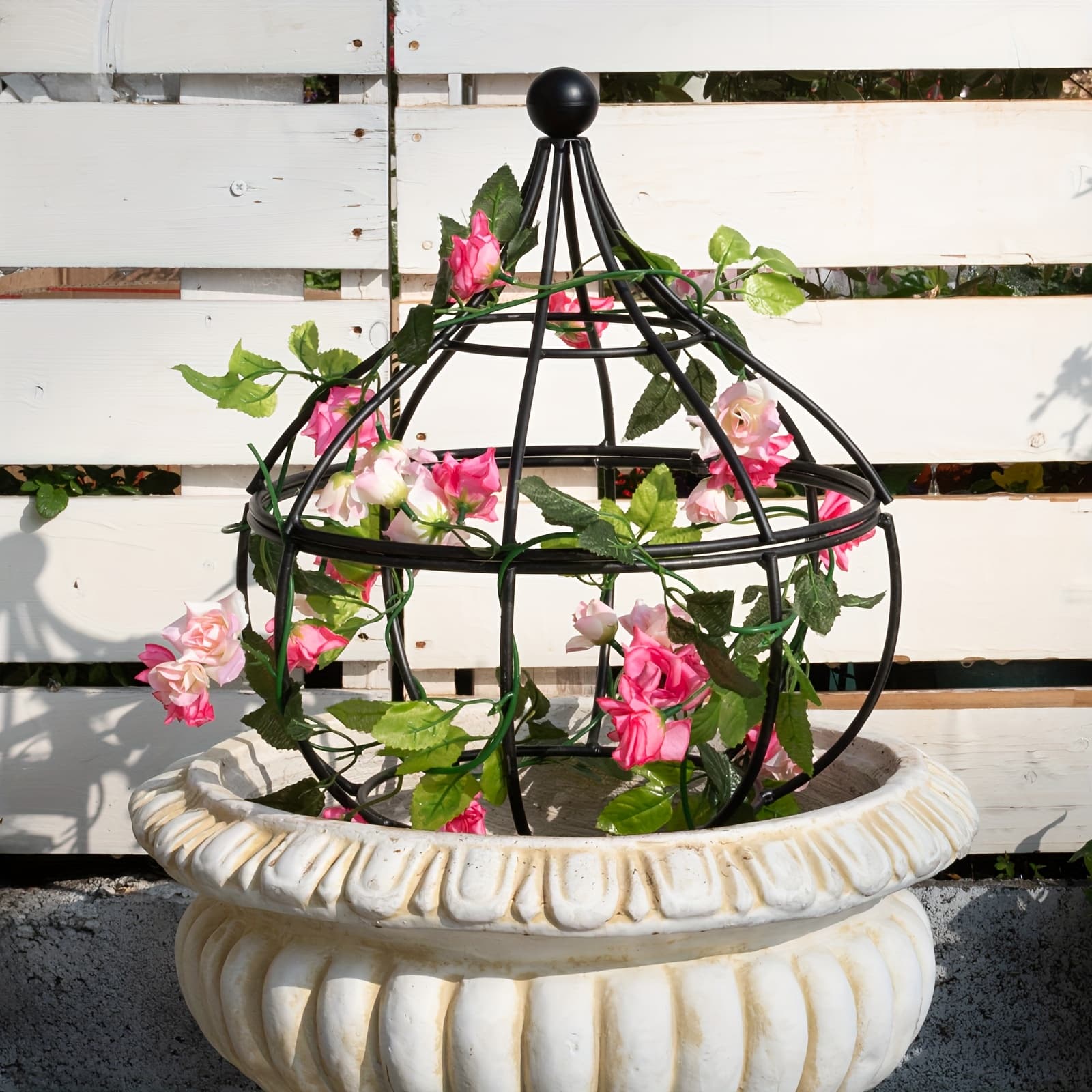 TEMU Metal Garden Obelisk Trellis - Sturdy 12" X 8.1" Plant Support For Climbing Roses, Topiaries & Indoor/outdoor Plants. Durable, Easy To Assemble & Decorative For Stunning Displays
