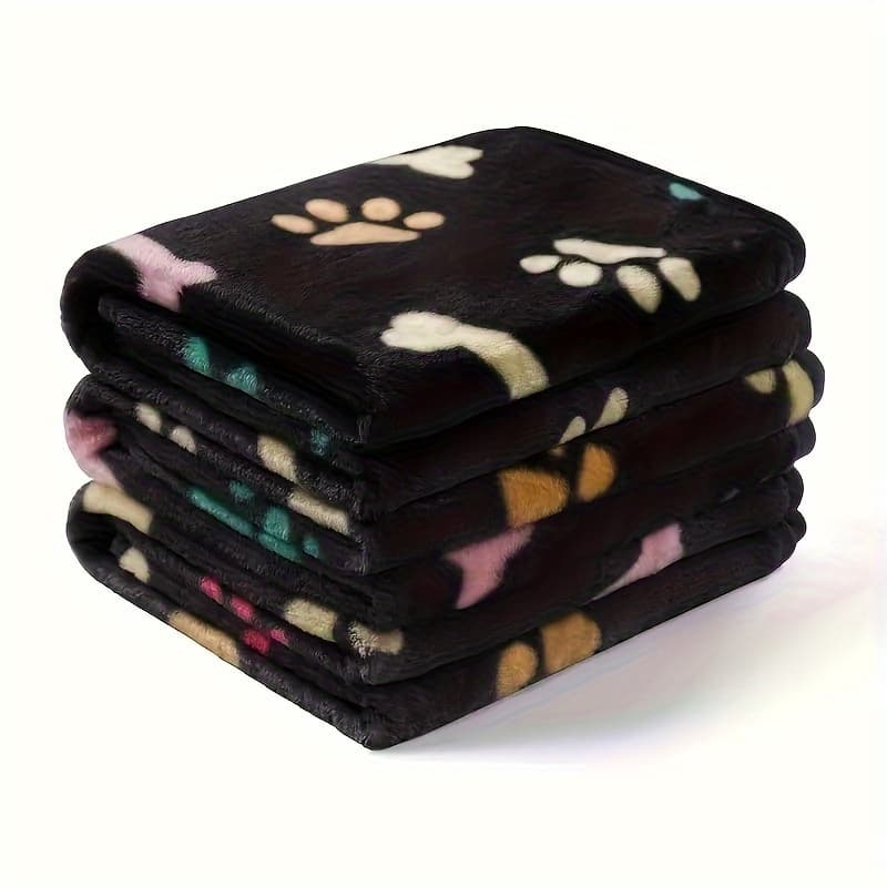 TEMU 1-pack Pet Flannel Blanket For Dogs And Cats, Pattern Warming Blanket