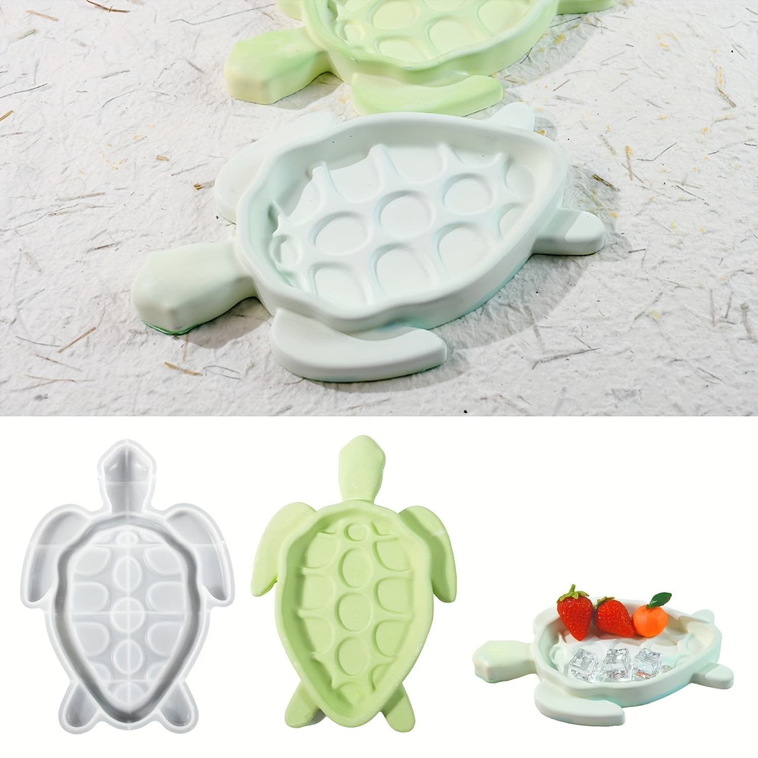 TEMU Homemade Silicone Mold For A Turtle-shaped Tray, Perfect For Resin And Plaster Storage