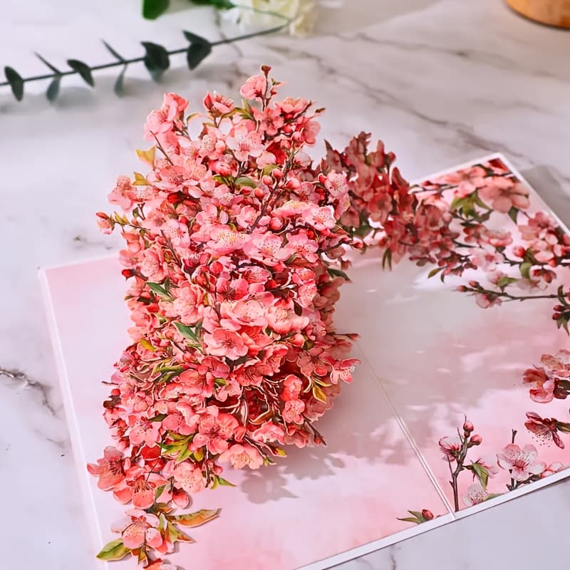 TEMU Cherry Pop-up Greeting Card - Perfect For Birthdays, , Valentine's Day, Thanksgiving, And Christmas | Includes Note Card And Envelope