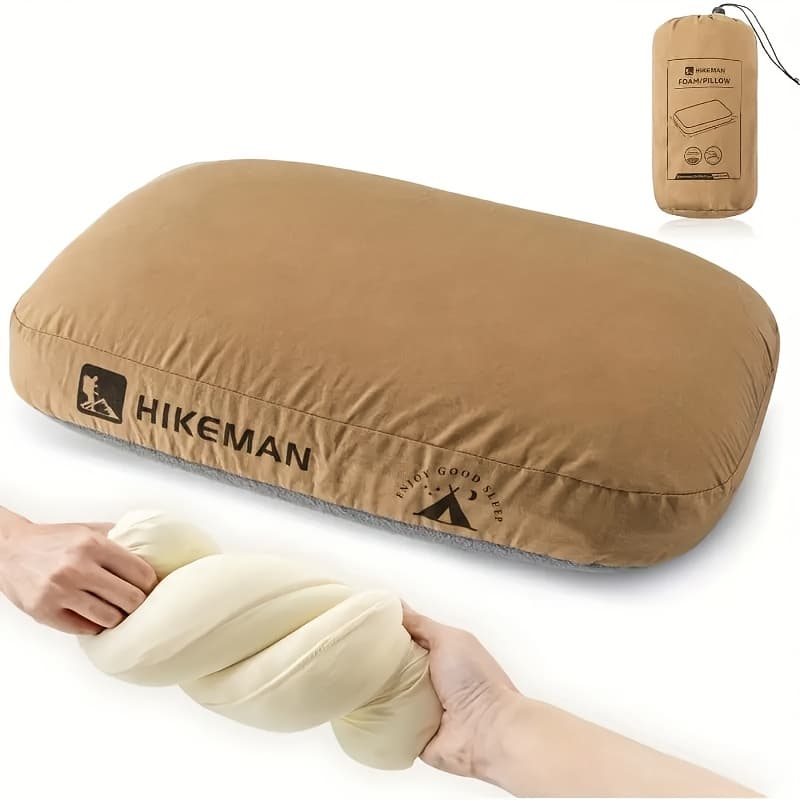 TEMU Pillow For Travel And Camping, Featuring High-density Rebound Material That Alleviates , Neck, And Back. The And Washed, Making It Ideal For Camping, Fishing, And Travel. A Memory Foam Pillow