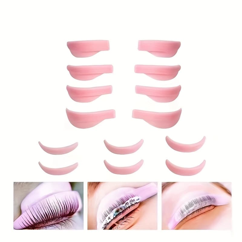 TEMU 7 Pairs Reusable Soft Lash Lift Pads - Silicone Eyelash Perm Rods For Perfect Lifting, Shielding And Protecting Your Eyelashes