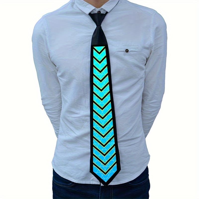 TEMU [new Product] Voice-activated Light-up Tie, New And Unique Creative Outfits, Nightclub Queue Performance El