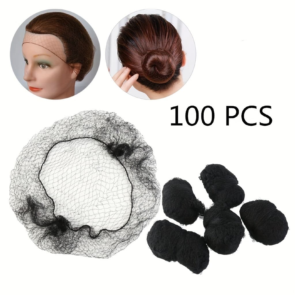 TEMU 100 Pack Hair Nets Invisible Elastic Mesh Regular 22 Inches Size 10mm, Nylon Invisible