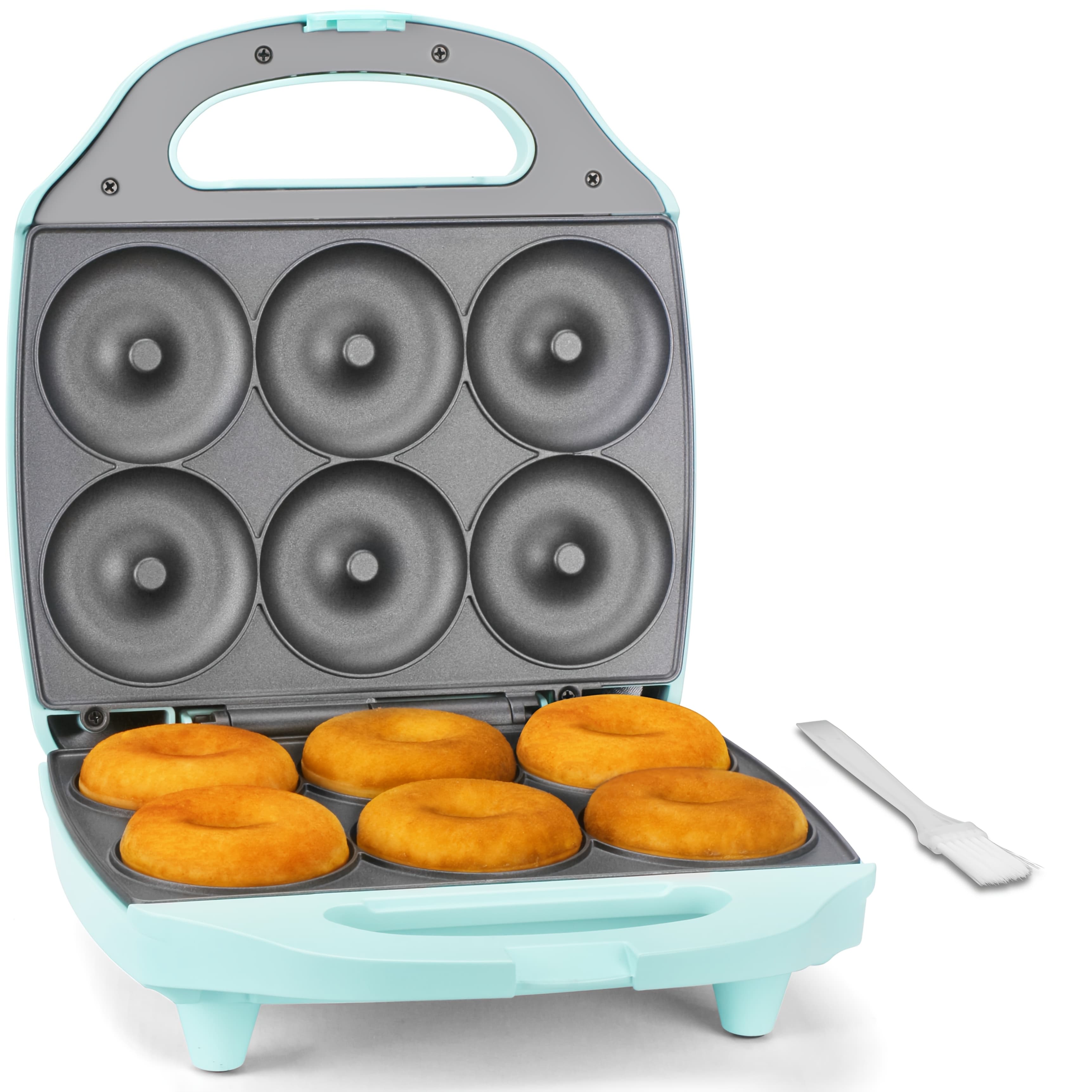 TEMU 6 Mini Donut Maker, 6 X 3'' Mini Doughnut Machine For Kids, Donut Baking Pan, Maquina Para Hacer Donas, Aqua