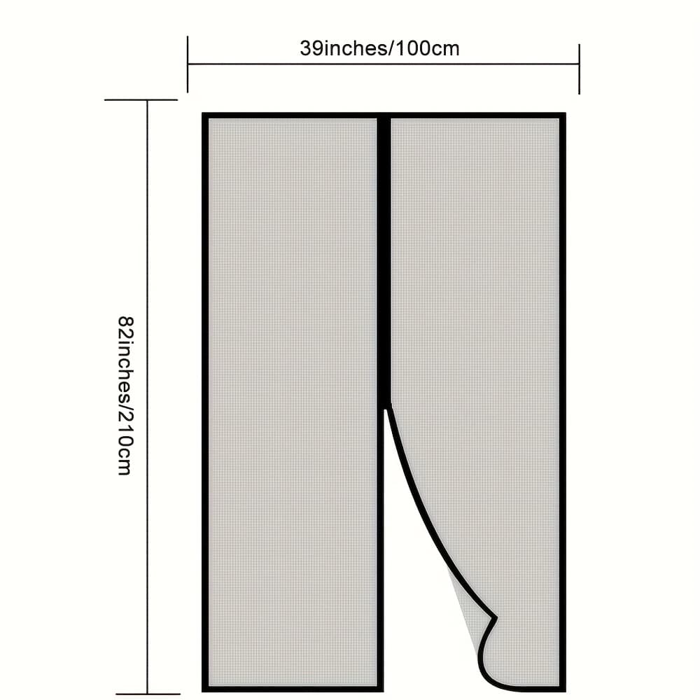 TEMU Screen Door - Self Sealing, Heavy Duty, Keep , Pet Friendly, Screen Door Mesh For Front Backyard, Patio Sliding Door, Hands Free Door Screen, Black