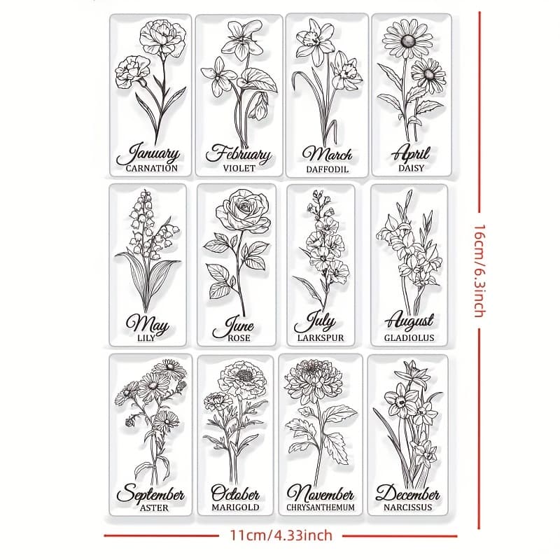 TEMU 1pc Flower Transparent Stamp, Made Of, Used For Sealing And Decorating Diy Scrapbooks And Photo Albums.