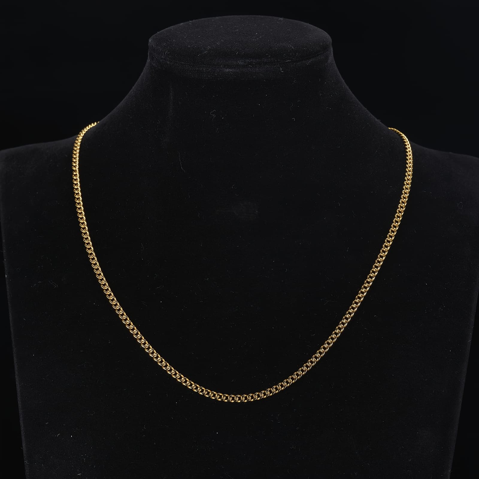 TEMU 1pc 3mm Stainless Steel Cuban Link Chain Necklace - Sleek, Polished Finish, Hypoallergenic, Perfect For Casual & Formal Occasions, Ideal Gift, Formal Wear | Cuban Link Chain | Polished Stainless