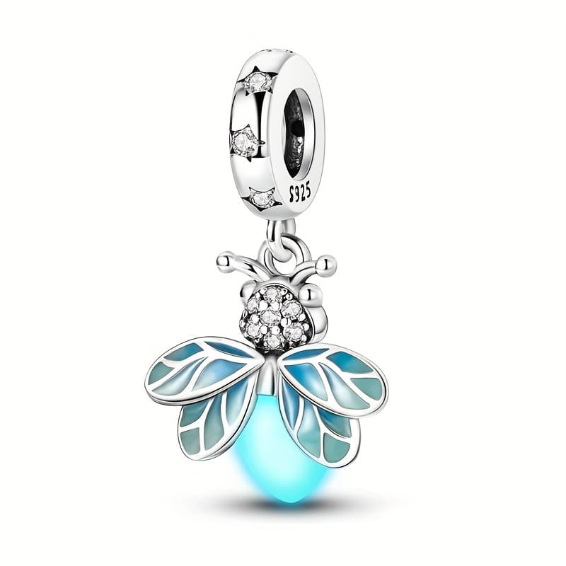 TEMU 925 Sterling Silver Luminous Firefly Pendant, Suitable For Bracelets And Necklaces, Versatile Accessory