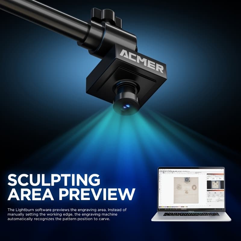 TEMU Compatible For /plr Engraving Machine Camera - Camera With Precision Positioning System, 450x450mm Working Range, Compatible For Most Engraving Machines (, Plr, Router)