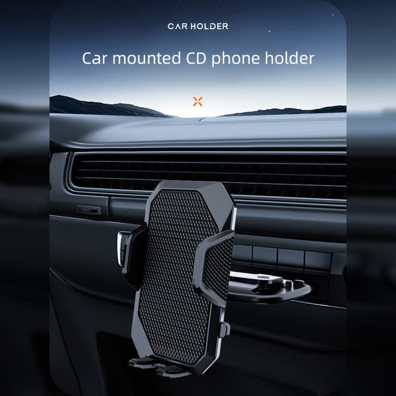TEMU Car Phone Holder, Car Cd Navigation Holder, 360 ° Rotation, Car Player Phone Holder