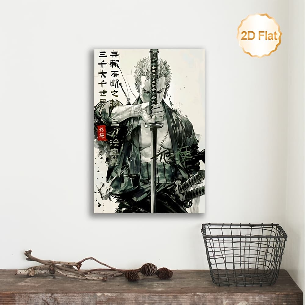 TEMU 1pc Frameless 2d Flat Print Waterproof Canvas Paint Japanese Anime Wall Art Aesthetic Decorative Painting Ideal Gift For Home Livingroom Bedroom Wall Decor, 2d Flat