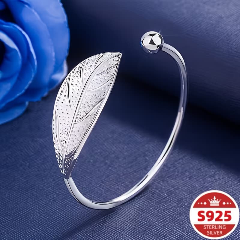 TEMU S925 Silver Women's Bracelet Shaped Bracelet Fashionable Easy Opening Adjustable Size Fashionable Versatile Suitable For Daily Festivals Wear Christmas, New Year, Valentine's Day Gifts