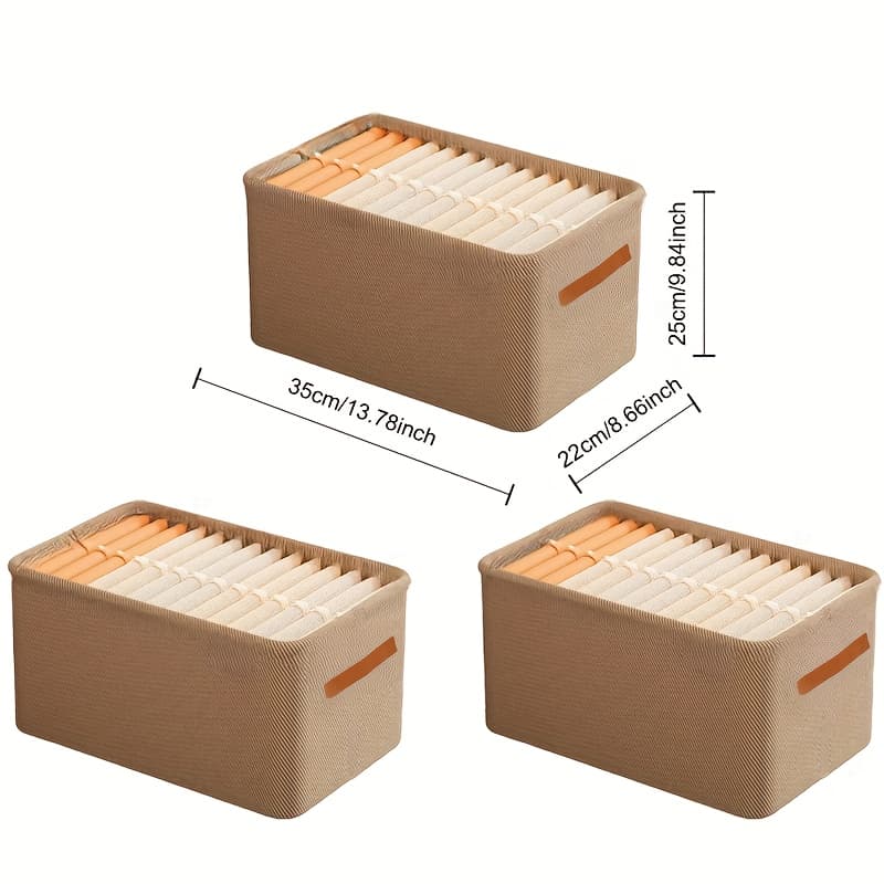 TEMU 3pcs Stackable Storage Box, Space-saving Organizer For Clothes And - Ideal For Home And Dorm Wardrobe Organization | Solution, Under-bed Storage