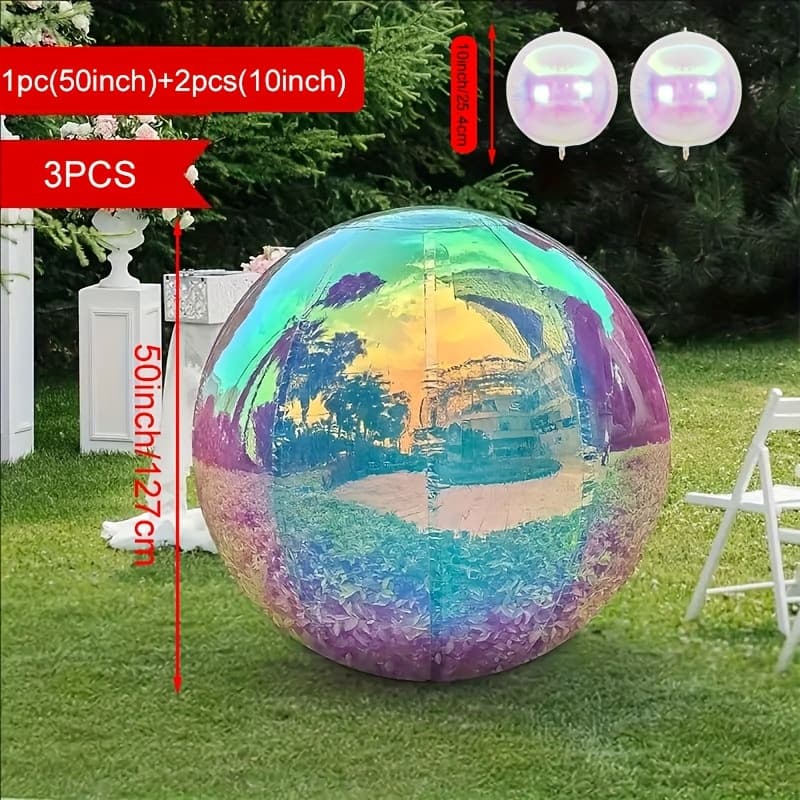 TEMU 3 Sets, Extra-large 4d Golden/silvery/pink/iridescent Foil Balloons, Ideal For Balloon Decorations At Parties, Events, Disco Parties, Birthday Celebrations, Weddings And Anniversary Parties