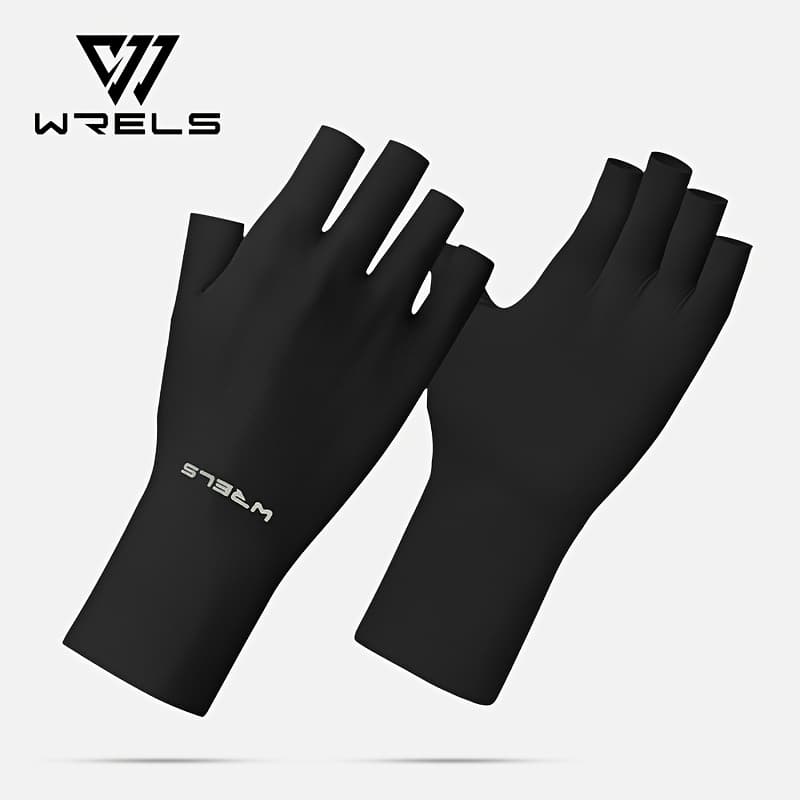 TEMU 1 Pair, Wrels Outdoor Gloves, Breathable And Comfortable, Thin Elastic Cycling Half-finger Gloves, Perfect For Outdoor Activities Fishing And Riding