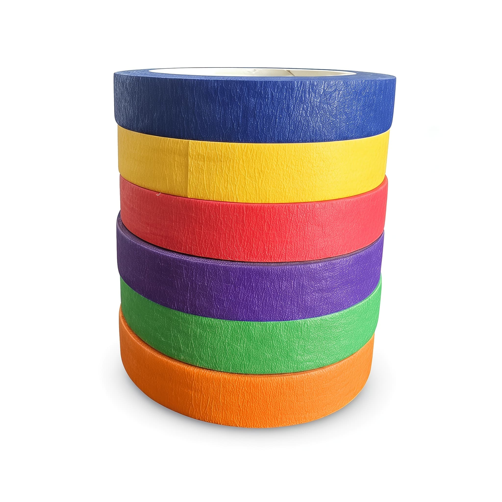 TEMU Colored Masking Tape Set, 6 Rolls, Removable With No Residue, Multi-functional Suitable For Painting, Crafts, School Projects, Scrapbooking, And Decorations