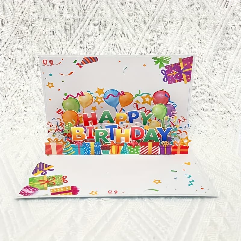 TEMU 1pc Happy Birthday Card With Note Card Behind And , Party Supply