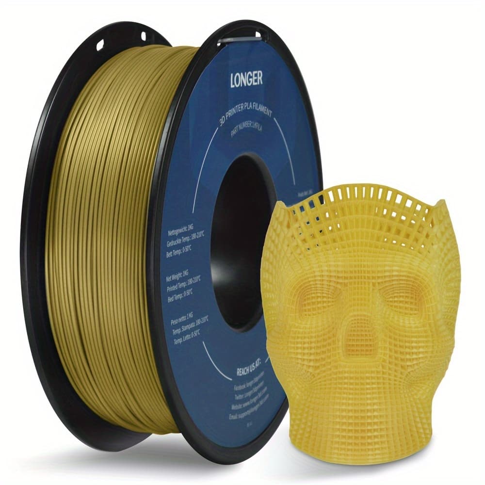 TEMU Fully Upgraded, 1 Roll Pla Filament 1.75mm Pla, 1kg Per Roll, , Light Golden/skin Color/silver/red 1kg(2.2lbs) Spool Stock Riche Compatible With Most Fdm 3d Printers