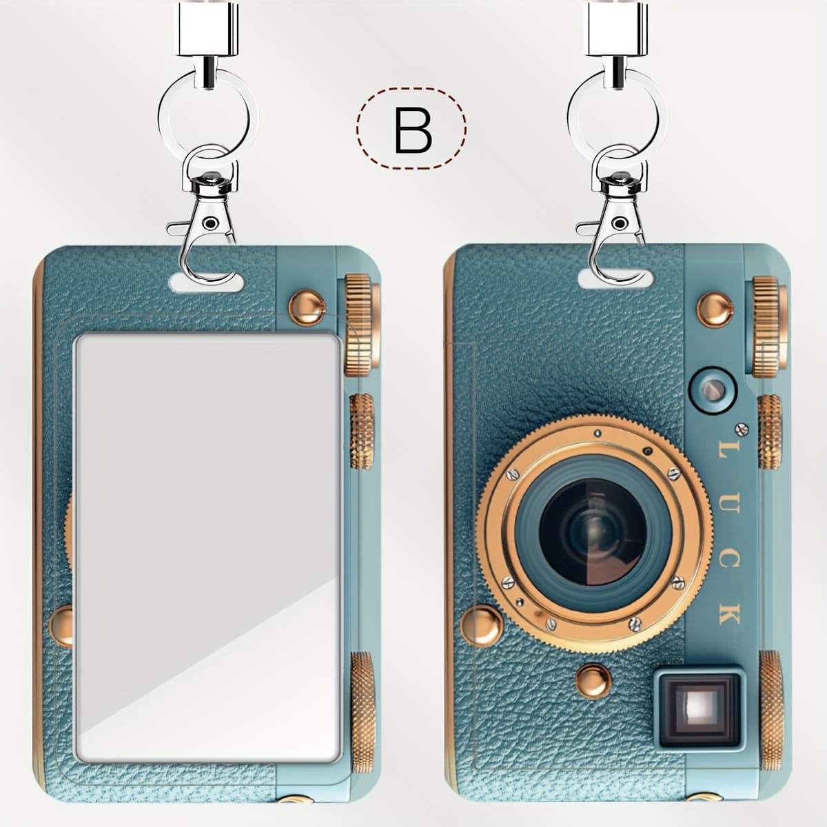 TEMU Camera-shaped Id Badge Holders | Plastic Card Cases With Lanyard | Retro Design For Doctors, Nurses & Students | Durable Office And Campus Use