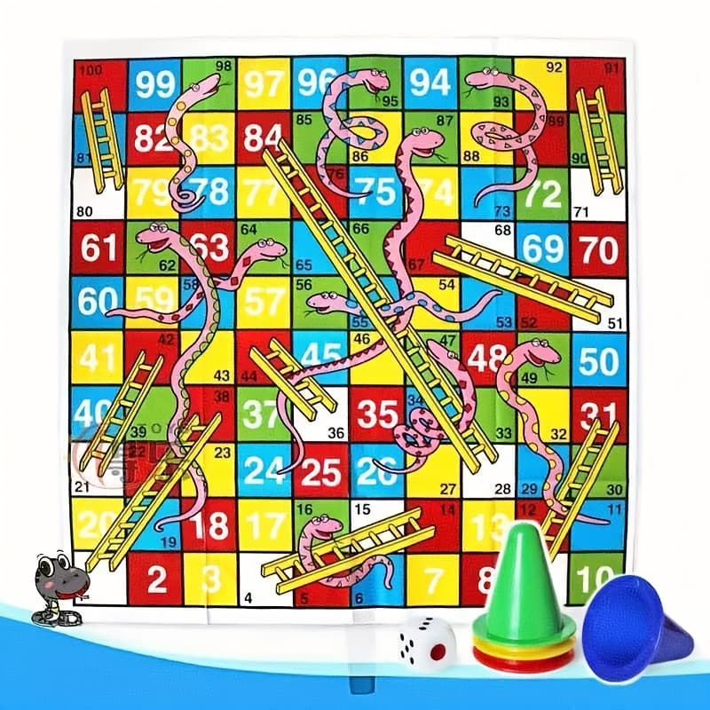 TEMU 6pcs Innovative Fun And Ladder Chess Family Board Game Set - Enhances Decision-making Skills, Plastic Material With Colorful Boards Featuring And Ladders, Board Games | Durable Plastic