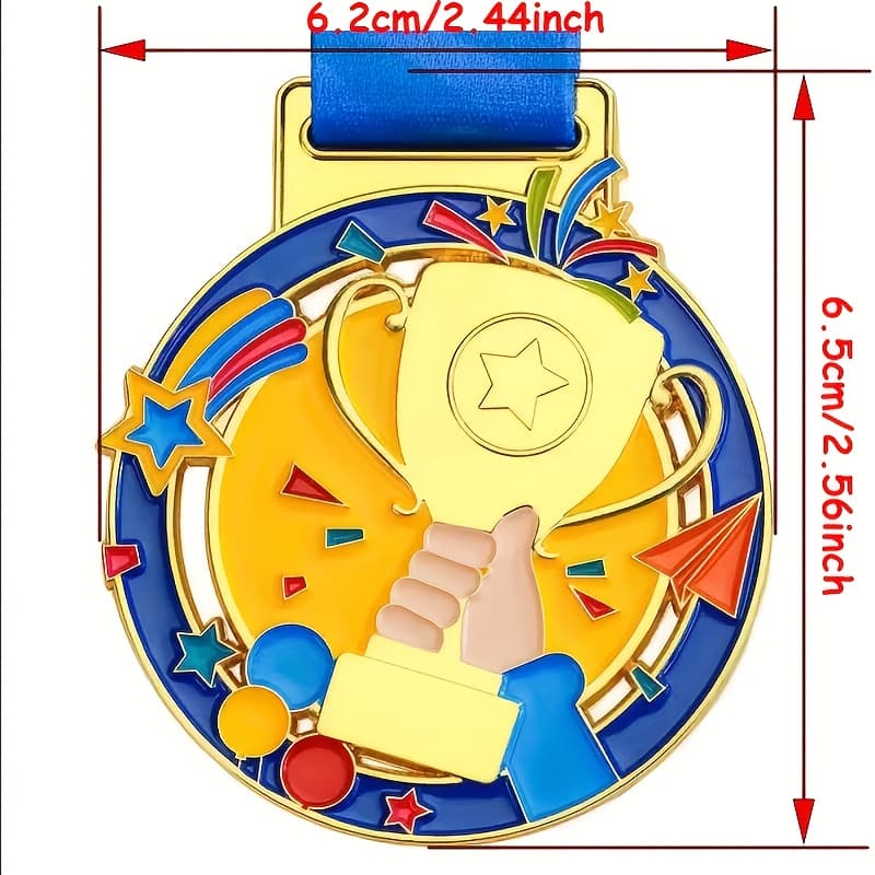 TEMU Hollow Hand-held Trophy-style Medals, Golden Medals, Suitable For Awarding In Competitions
