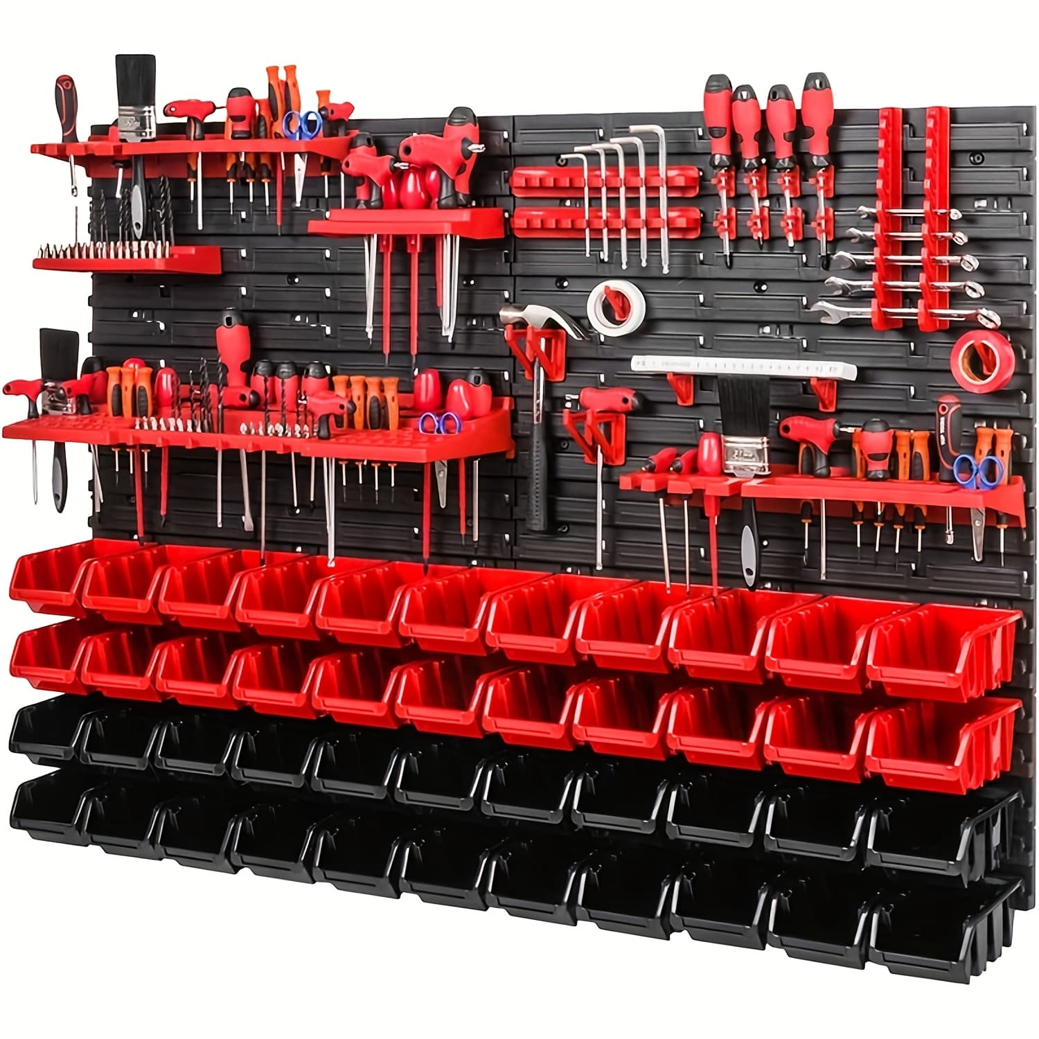 TEMU Large Tool Organizer Rack - Heavy Duty Storage Shelf With Multiple Compartments For Screws, Nuts, Tools - For Home, Garage, Workshop - Space , Gifts For