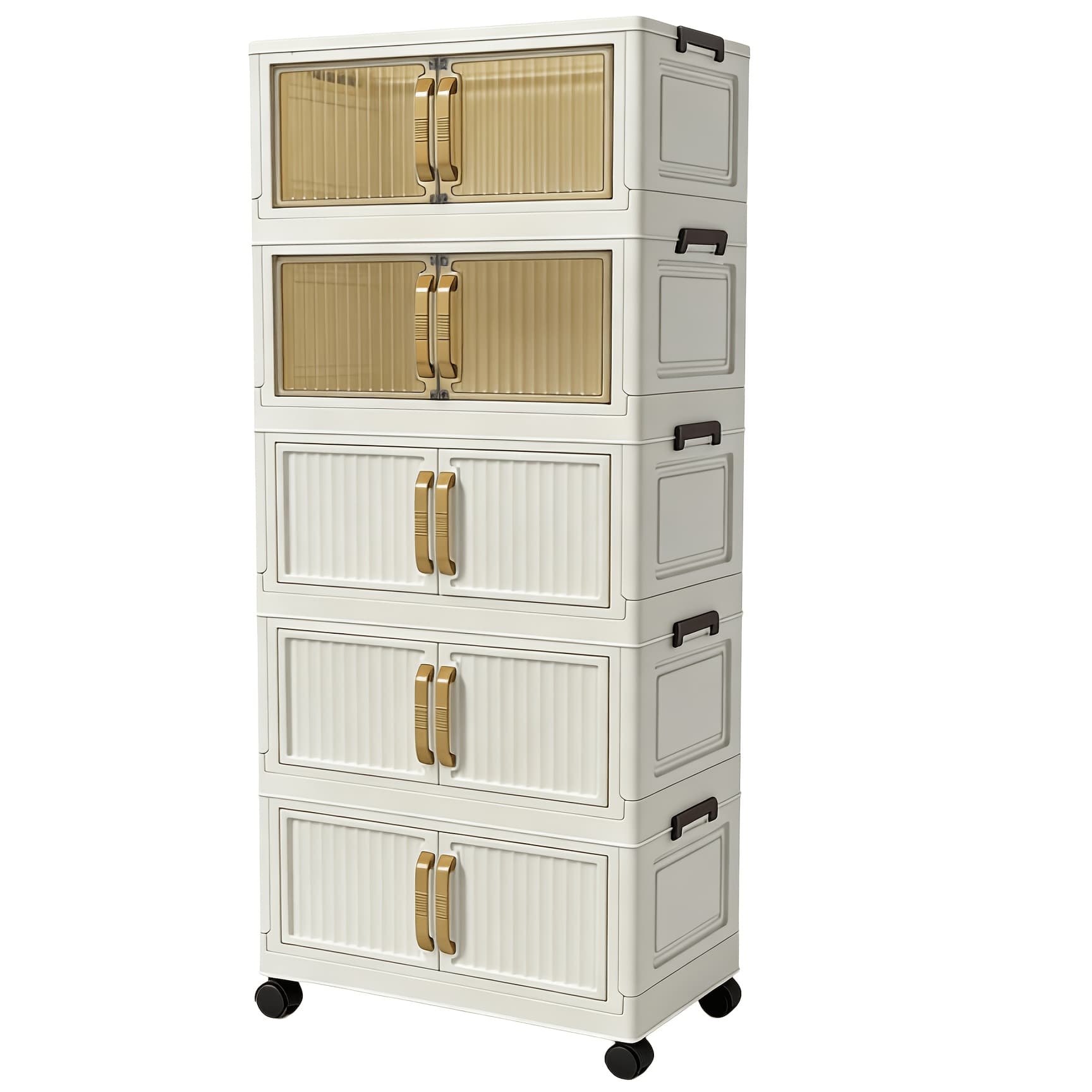 TEMU Multi-functional Foldable Storage Cabinet, With 5-tier/3-tier Large Capacity, Space-saving, Suitable For Entrance, , Bedroom And Living Room