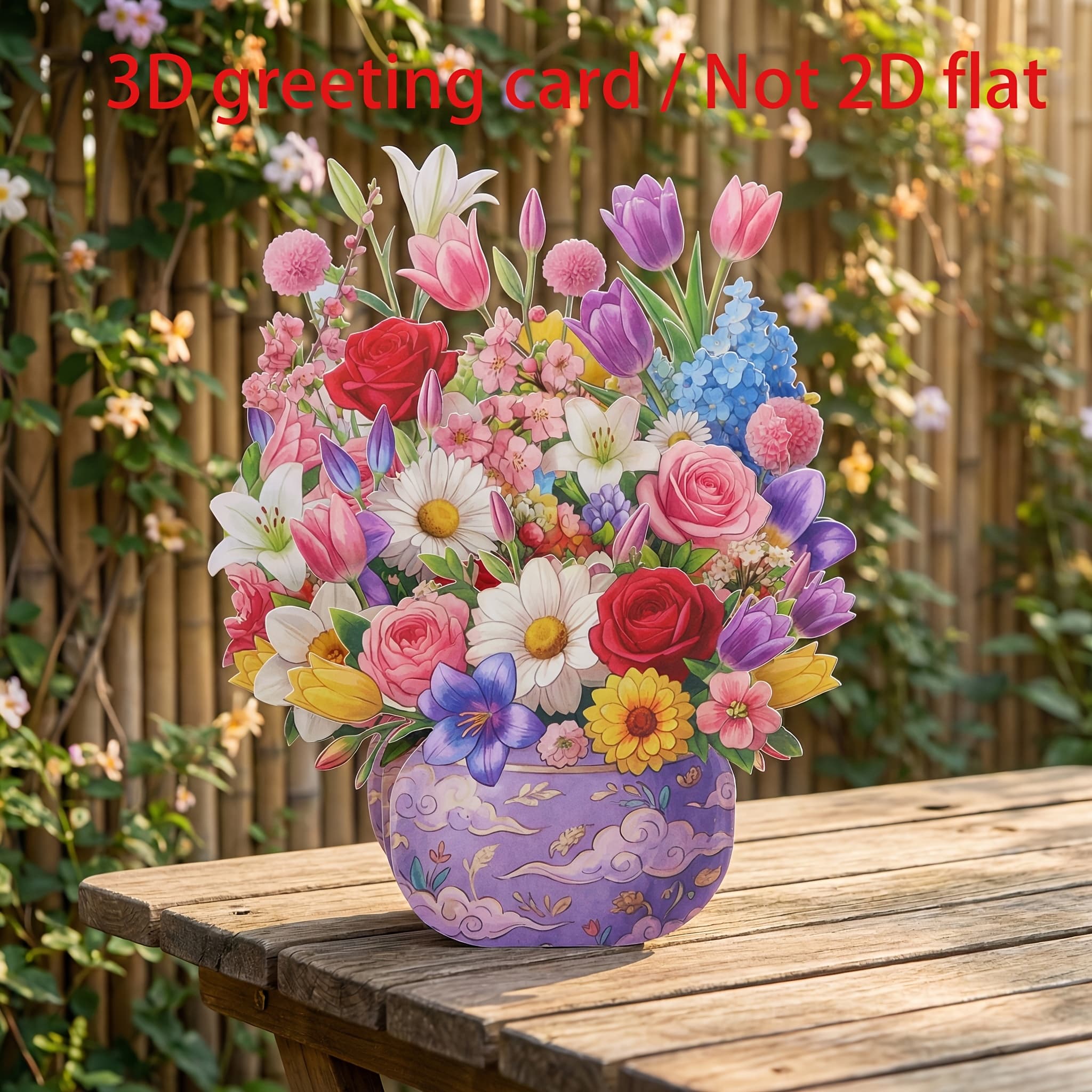 TEMU 1 Handmade 3d Pop-up Floral Greeting Card With A Unique Laser-cut Design. Suitable For Occasions Such As Birthdays, Thanks, , And . A Gift For , Sisters, And Women, And A For Desktop