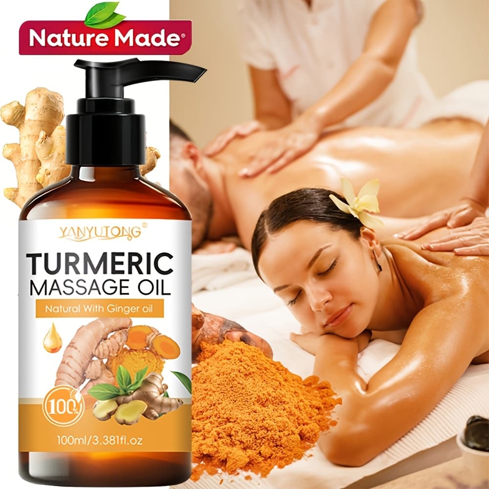 TEMU Natural 100ml Moisturizing Massage Oil Suitable For Types - Hydrating Formula With Turmeric, Gentle For & Dry Skin, Skincare Oil For Couples Massage, Ideal For & Holiday Gifts ( &)