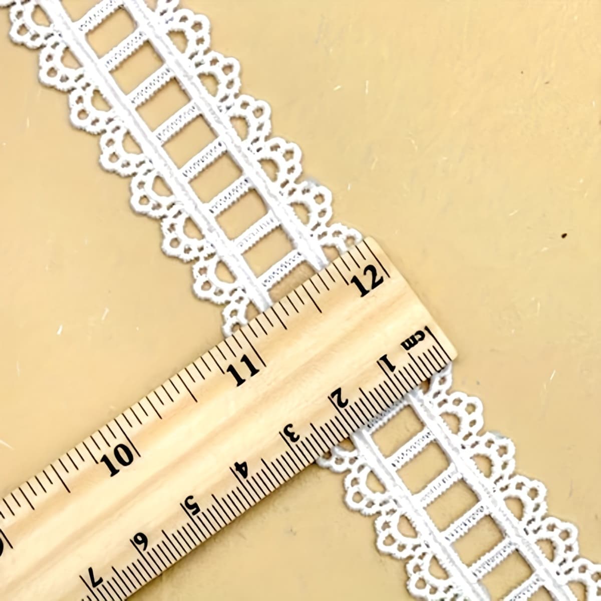 TEMU 3-yard Lace Trim Ribbon Set - Staircase Pattern Embroidered Lace For Diy Crafts And Apparel Sewing Accessories, Bundle Of White And Black Decorative Lace