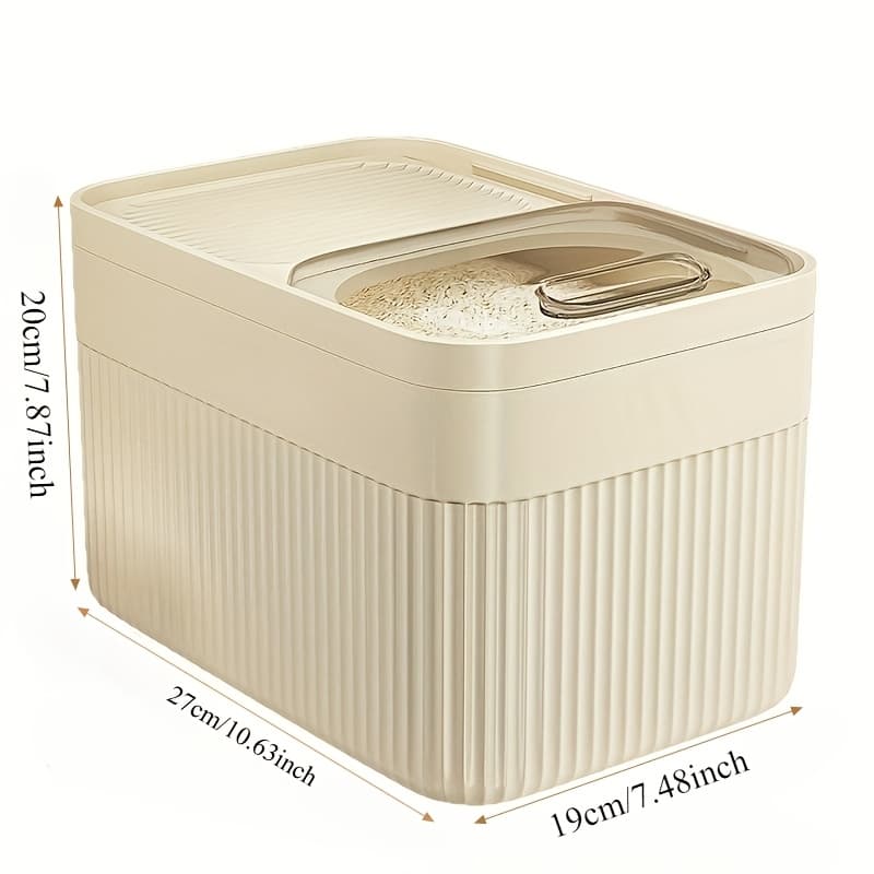 TEMU Large Airtight Pet Food Storage Container With Lid, Leak-proof Dry Food Dispenser For Small Animals, Home Kitchen Travel Use, White