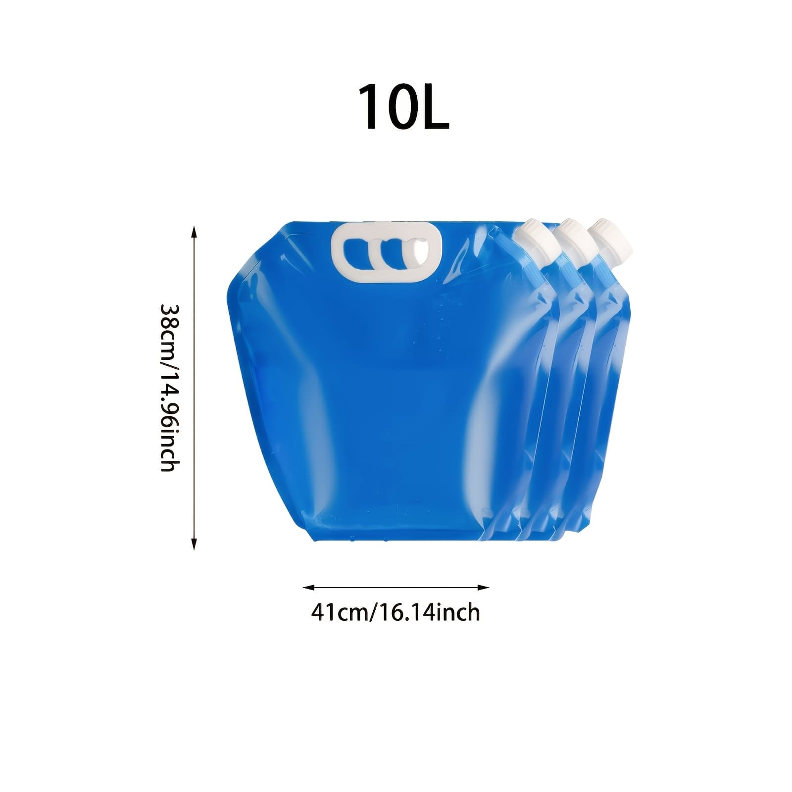 TEMU 3- Polyethylene Water Bag, Blue, Foldable, Durable And Leak-proof, Freezable, Portable Handle, Food-grade Plastic. Suitable For Outdoor, Emergency, Camping, Hiking, Travel, Ice Bath, (10 )