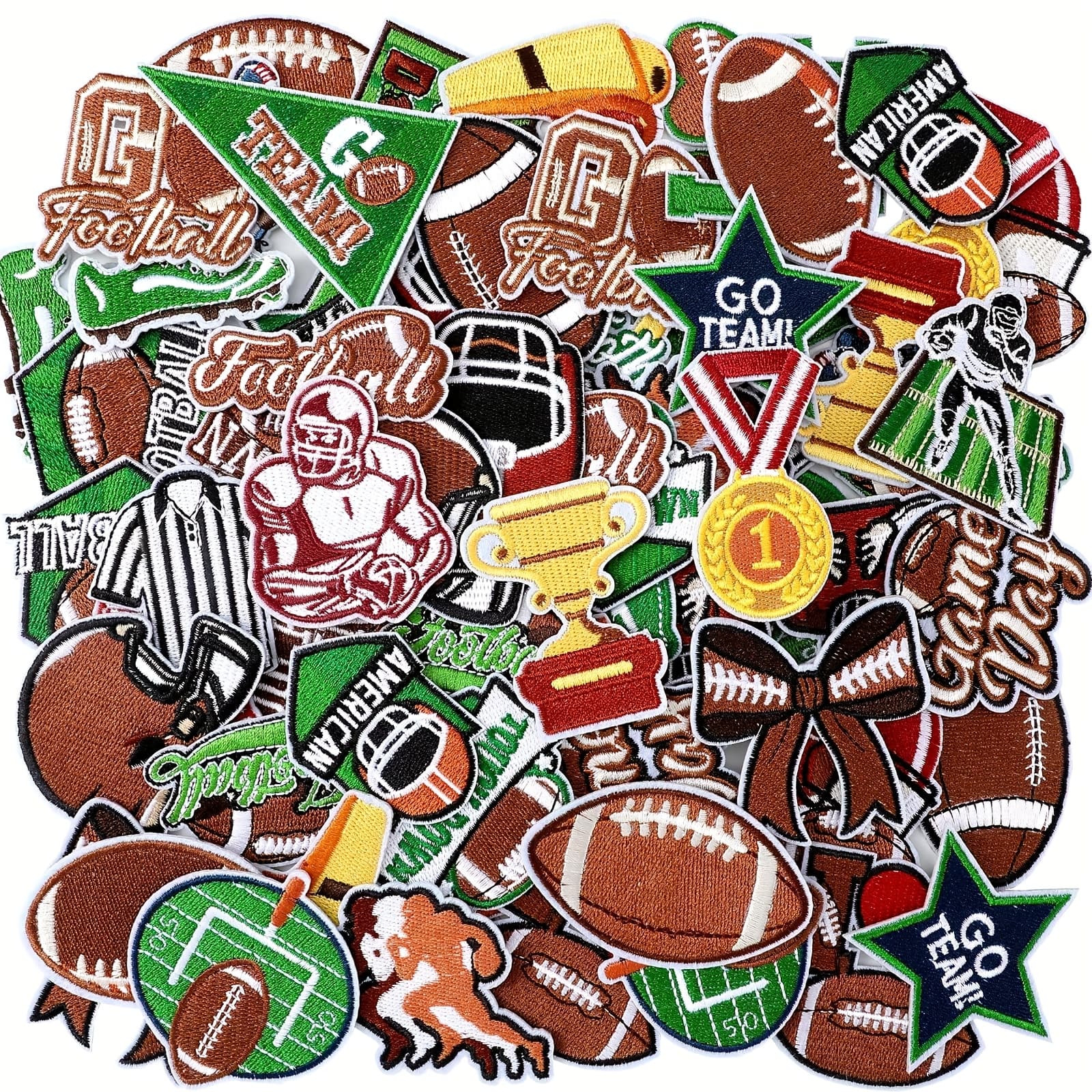TEMU 72pcs Iron On Patches Chenille Embroidered Iron On Hat Patch 36 Style Sport Appliques For Hat Clothes A Diy Backpack Pants Jeans