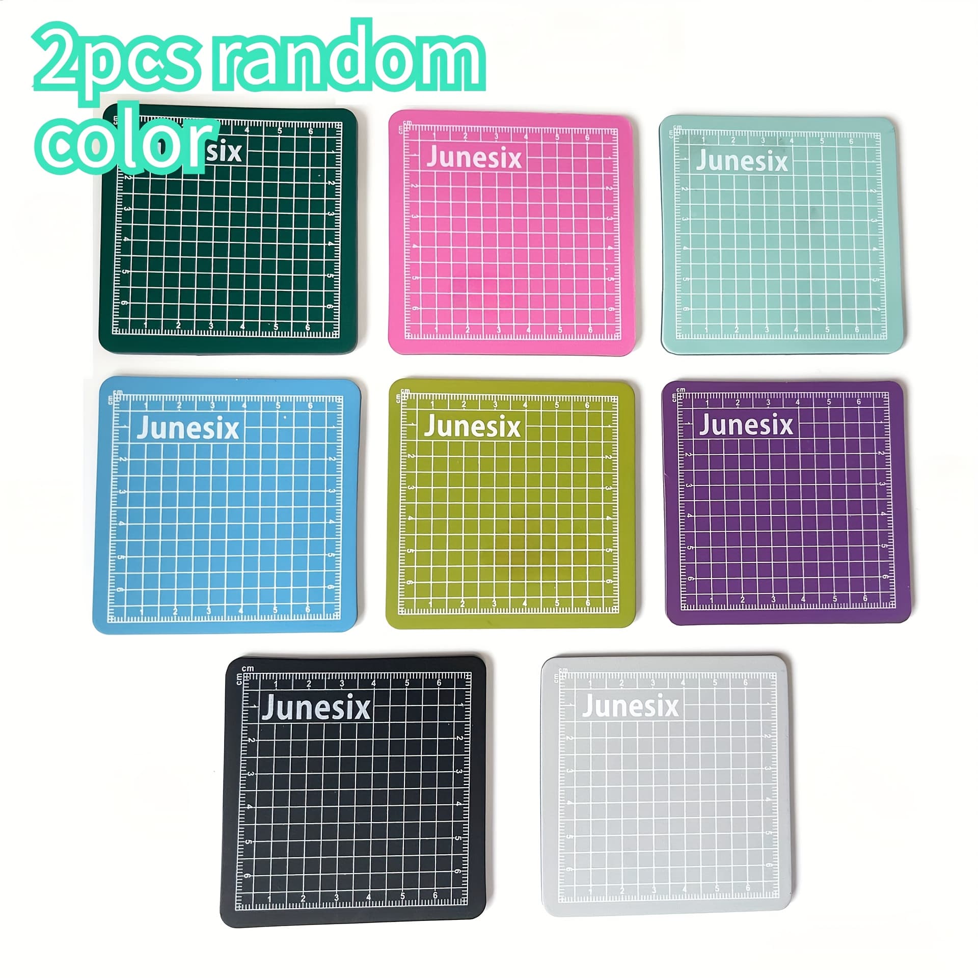 TEMU 2pcs Mini Cutting Mats, Pvc Craft Mats For Sewing, Quilting, And Handwriting - Ideal For Paper, Clay Projects, And Office Supplies, Portable Safety Mats With Grids And , , Random Colors